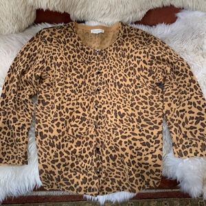 Leopard print women’s cardigan sweater